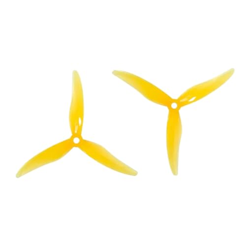 KRLAZdN 24 Stück 12 Paar 51477 5 Zoll Tri-Propeller CW CCW kompatibel mit bürstenlosen Motor-FPV-Renndrohnen(12 Pair Yellow 51477) von KRLAZdN