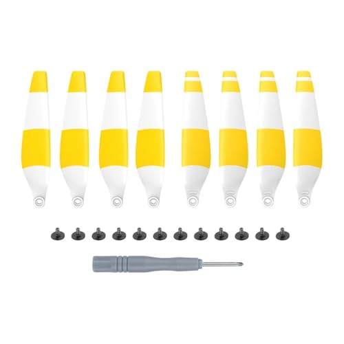 KRLAZdN 3 Pro kompatibel mit geräuscharmem Schnellspannpropeller 8er-Pack Ersatz-Propellerflügel 3 Drohne(4 Pairs White Yellow) von KRLAZdN