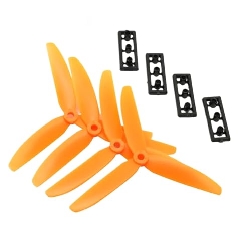 KRLAZdN 4 Stück 5030 Propeller CW CCW ZMR250 QAV250 C250 Multicopter-Drohne, kompatibel mit verschiedenen Quadcopter-Modellen(Orange) von KRLAZdN