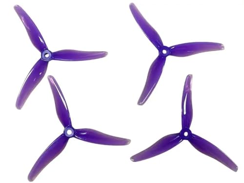 KRLAZdN 51433 5 Zoll 3 Tri-Propeller kompatibel mit FPV-Renndrohnen CW CCW 4er-Pack(Purple) von KRLAZdN