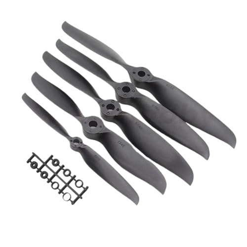 KRLAZdN 5PCS KMP 6x4E 9x6E 8x6E 12x6E 14x7E Nylon 2-Schwarz Propeller Hub Gruppe Kompatibel Mit RC Flugzeug Drohnen 8mm Blende-Geschwindigkeit(5PCS 12x10E) von KRLAZdN