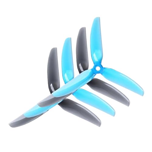 KRLAZdN 5X4,3X3 V2S 5043 5 Zoll 3-Blatt-Propeller, kompatibel mit FPV-Renndrohnen(40pcs Crystal Blue) von KRLAZdN