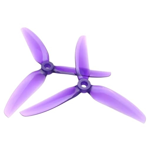 KRLAZdN 5X4.3X3V2S 5043 5X4.3X3 3-PC-Propeller, kompatibel mit RC FPV Racing Freestyle 5-Zoll-Drohnen, Ersatz-DIY-Teile, Packung mit 6 Paaren(6 Pairs Purple) von KRLAZdN