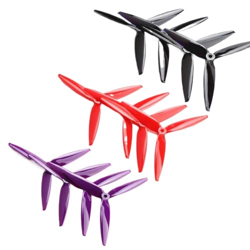 KRLAZdN 7040 7 Zoll Tri-Propeller 4CW 4CCW Kompatibel mit Mark4 7 Zoll RC FPV Freestyle Drohne 4 Paar Qualität 3(4Pairs 7040 Red) von KRLAZdN