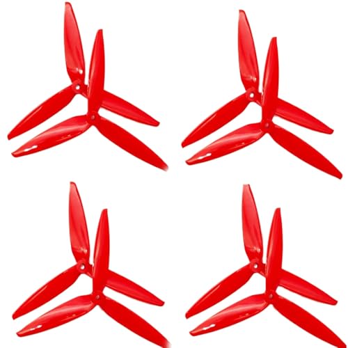 KRLAZdN 7X4X3 7040 3-Propeller 2/4 Paar kompatibel mit 7-Zoll-RC-FPV-Drohnenrahmen-Kit(4Pairs 7040 Red) von KRLAZdN