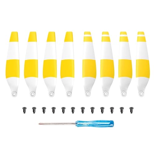 KRLAZdN 8 bis 16 Stück leichte Propellerschrauben mit Schnellverschluss, kompatibel mit 3 Drohnenzubehörteilen(8pcs Yellow-White) von KRLAZdN