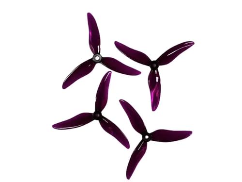 KRLAZdN Hurricane 51499 5 Zoll 3-Propeller 4PCS 2Pairs kompatibel mit RC Drone FPV Racing Freestyle 2207 2306 Motor Nazgul5 LAL5(Transparent Purple) von KRLAZdN