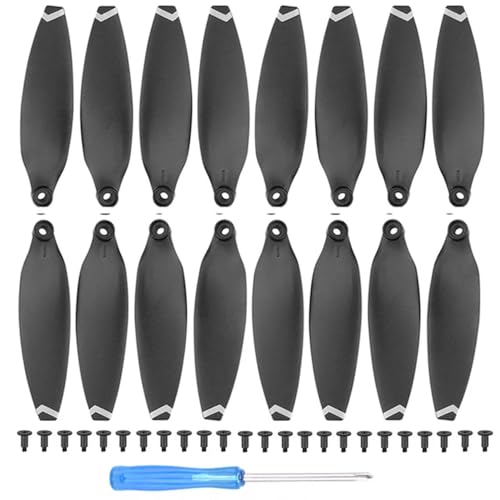 KRLAZdN Leichter, geräuscharmer, zusammenklappbarer Ersatzpropeller X8 V2, kompatibel mit Schraubensätzen und Ersatzteilen(16PCS White Edge) von KRLAZdN