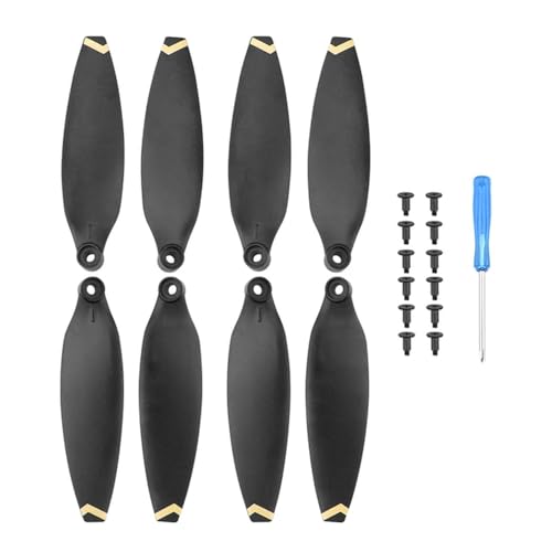 KRLAZdN Leichter, geräuscharmer, zusammenklappbarer Ersatzpropeller X8 V2, kompatibel mit Schraubensätzen und Ersatzteilen(8PCS Golden Edge) von KRLAZdN