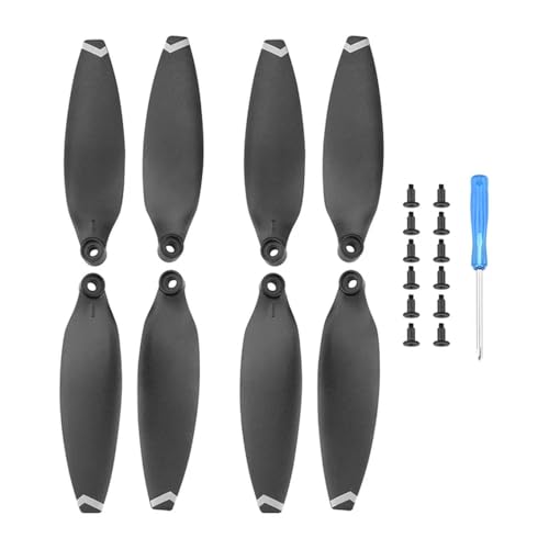 KRLAZdN Leichter, geräuscharmer, zusammenklappbarer Ersatzpropeller X8 V2, kompatibel mit Schraubensätzen und Ersatzteilen(8PCS White Edge) von KRLAZdN