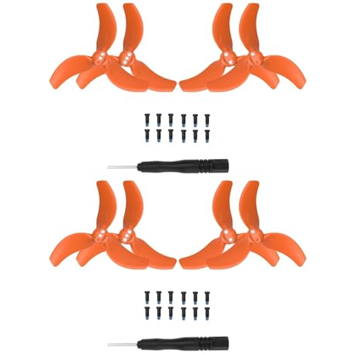 KRLAZdN Mehrfarbige 3032S Propeller Avata 2 kompatibel mit Drone Quiet Flight Ersatzzubehör(8pcs Orange Props) von KRLAZdN