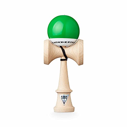 KROM - Kendama POP LOL Dunkelgrün - Hohe Holzqualität - Für Anfänger und Profis - Pack : Ersatzschnur + Stickers von KROM