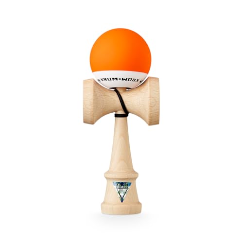 KROM - Kendama POP Orange - Hohe Holzqualität - Für Anfänger und Profis - Pack : Ersatzschnur + Stickers von KROM