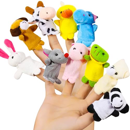 Fingerpuppen-Set 10 Tiere Kinderparty Rollenspiele Puppentheater Geschenk für Kinder Baby 22393 von KRUZZEL