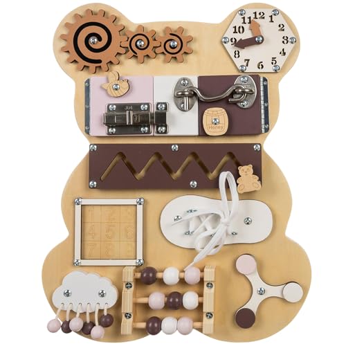 KRUZZEL Motoriktafel Motorikspielzeug Teddy Feinmotorik Brettspielzeug Lernspielzeug 22584 von KRUZZEL