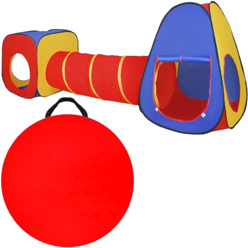 KRUZZEL Kinder-Spielzelt mit Tunnel Spielhaus für Baby und Kleinkinder 3 Teile Spiele Indoor Outdoor 23871 von KRUZZEL