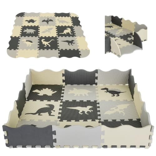 Puzzlematte Kinder Eva 35-teilig – 1 cm dick, BPA-/Phthalat-/Formamid-frei – Spielmatte mit Rändern & Ecken, wasserfest, rutschfest, Dino-Motiv – Krabbelmatte für Babys & Kinder – KRUZZEL Puzzlematte Kinder Eva 35-teilig – 1 cm dick, BPA-/Phthalat-/Formamid-frei – Spielmatte mit Rändern & Ecken, wasserfest, rutschfest, Dino-Motiv – Krabbelmatte für Babys & Kinder – KRUZZEL von KRUZZEL