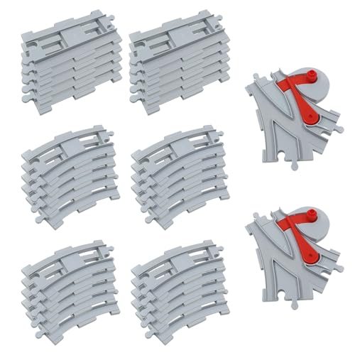 Das 32-Teilige Gleisset Umfasst Gerade Gleise, Gebogene Gleise, Schienenwechsel Und Zubehör, Führungsschienen-Verlängerungssätze, Eisenbahngleise, Stadtzüge Und Zugzubehör von KRYMSON