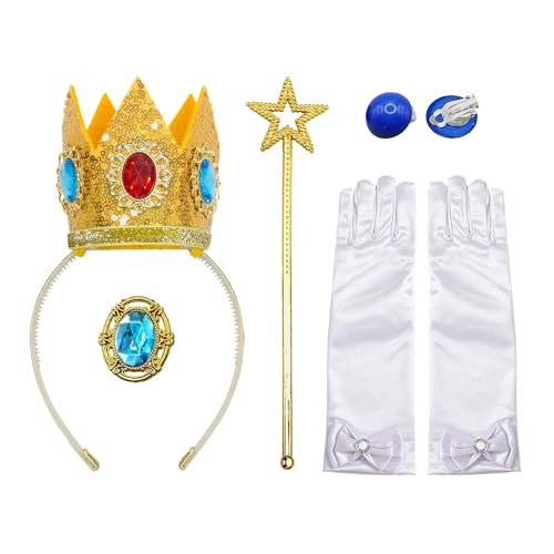 KRYMSON 1 Set Prinzessin Peach Kostümzubehör, Märchenhaftes Prinzessinnen-Kostüm, Verkleidung Für Karneval, Halloween, Weihnachten, Party Und Abschlussball Für Mädchen. von KRYMSON