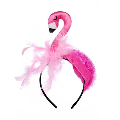 KRYMSON 1 Stück Flamingo-Stirnband, lustiges Stirnband, Karnevals-Kopfschmuck, Party-Stirnband für Halloween, Partys und Cosplay von KRYMSON