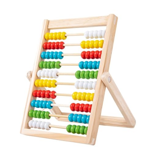 KRYMSON 1 Stück Kinder-Abakus, Rechenrahmen, Kinder-Grundschul-Abakus, Rechenschieber Aus Holz, Rechenhilfe, Lernspielzeug, Geeignet Für Kinder-Mathe-Rechen von KRYMSON