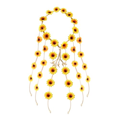 KRYMSON 1 Stück Sonnenblumen-Stirnband, Blumen-Haarschmuck, Damen-Girlande, Performance-Zubehör, Abschlussball-Stirnband, Geeignet Für Bühnenauftritte, Geburtstage, Partys, Karneval Usw von KRYMSON