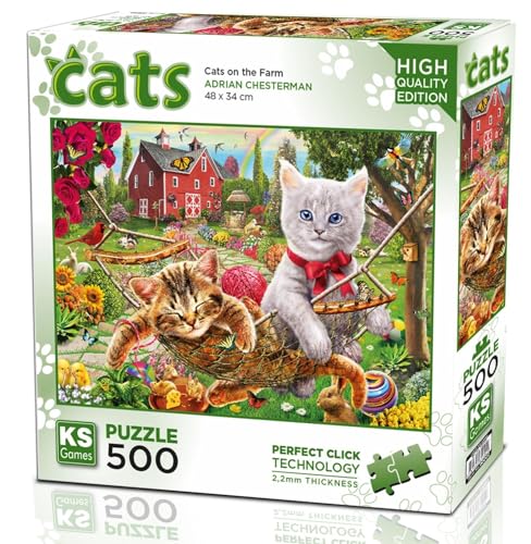 20043 Katzen auf dem Bauernhof 500 Teile Puzzle -KS von KS Games