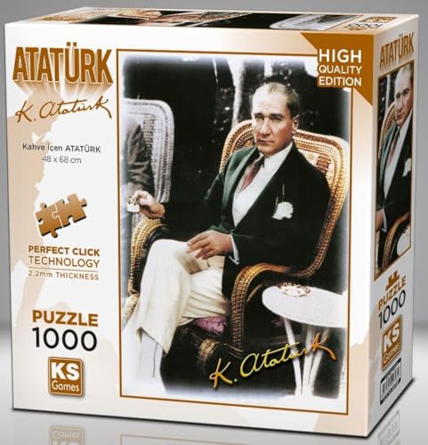 KS Games 1000 Teile Puzzle – Atatürk genießt türkischen Kaffee von KS Games