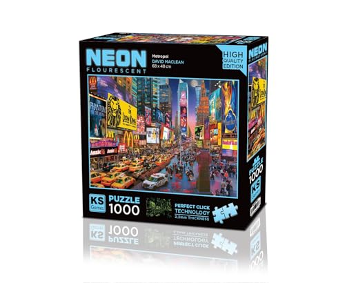 KS Puzzle 20766 - Metropol (Neon) - 1000 Teile Puzzle für Erwachsene von KS Games