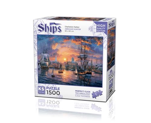 KS Puzzle 22026 - Charleston Hafen - 1500 Teile Puzzle für Erwachsene von KS Games