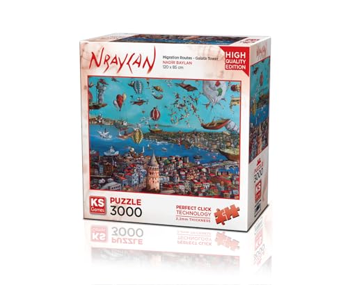 KS Puzzle 23017 - Wandern rund um den Galata Turm - 3000 Teile Puzzle für Erwachsene von KS Games