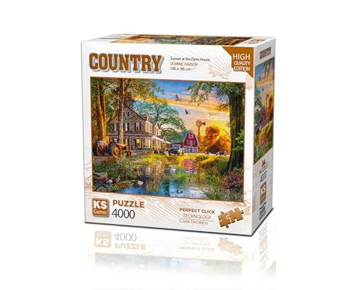 KS Puzzle 23505 - Sonnenuntergang auf dem Bauernhof - 4000 Teile Puzzle für Erwachsene von KS Games