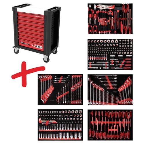 KS Tools 8106366 Werkstattwagen Herstellerfarbe: Schwarz, Rot von KS Tools