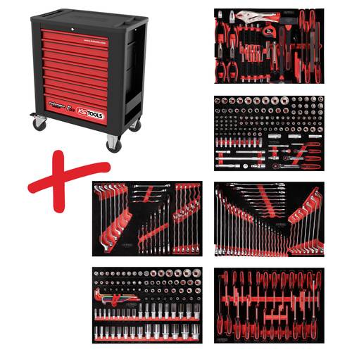 KS Tools 8156366 Werkstattwagen Herstellerfarbe: Schwarz, Rot von KS Tools