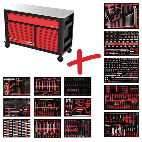 KS Tools 84514950 Werkstattwagen Herstellerfarbe: Schwarz, Rot von KS Tools