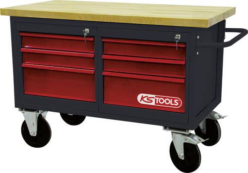 KS Tools 8650011 Fahrbare Werkbank mit 6 Schubladen (B x H x T) 1200 x 840 x 600mm von KS Tools