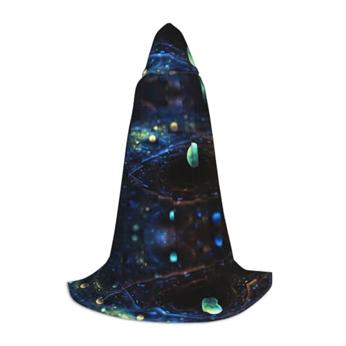 KSANNNS Outer Space Planets bedruckter Jugend-Kapuzenumhang, volle Breite, bedruckt, strapazierfähiges Polyester-Spandex-Mischgewebe von KSANNNS