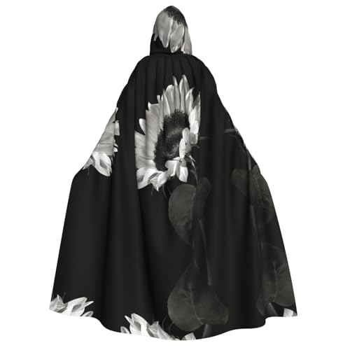 KSEFXXPKA Kapuzenumhang mit Sonnenblumen-Aufdruck für Erwachsene, perfekt für Halloween, Cosplay, Kostümpartys und mehr von KSEFXXPKA