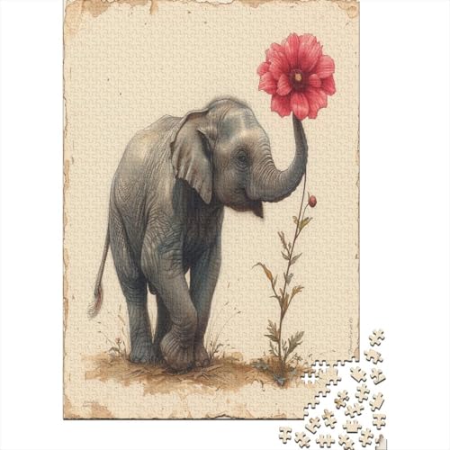 Elefant Puzzlespiel 1000 Teile Für Erwachsene, Einzigartige Kunstwerke Und Vorlage - Geburtstagsgeschenk - Spaßige Puzzles Mit Überraschung Von Puzzle in A Bag Puzzel 1000pcs (75x50cm) von KSIMOVERN