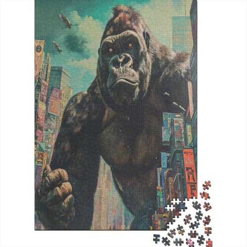 Gorilla 1000 Teile,Impossible Puzzle,GesKükenlichkeitsspiel Für Die Ganze Familie, Erwachsenen Puzzlespiel Puzzel 1000pcs (75x50cm) von KSIMOVERN