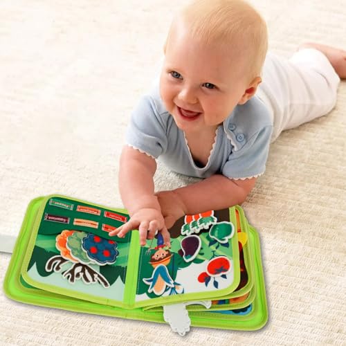 18-in-1 Busy Board 23,5 x 18,5 cm Ultra Kindersicher Weich Montessori Spielzeug Wiegt Nur 0,66 Pfund Tragbar Quiet Book Kinder Montessori Spielzeug für Frühe Bildung Feinmotorik Sensorik Kreativität von KTCINA