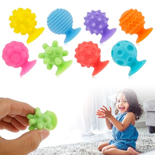 24 Stück Badespielzeug mit Saugnapf Ultra Weich Bequem Tragbar Fidget Toys 4 x 3.3 cm Dauerhaft Sensorisches Spielzeug Multifunktionale Sensorische Stimulation Lernspielzeug für Kinder (16) von KTCINA