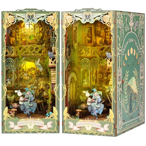 DIY Miniatur Bausatz Exquisit Book Nook Bausatz mit Warmem LED und Handbuch 3D Puzzle Buchstützen aus Holz Modellbausätze für Erwachsene Kinder Holzpuzzle Bücherregal von KTCINA