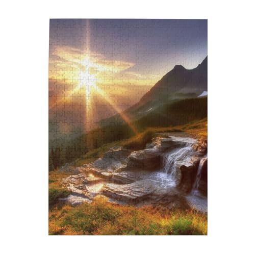 500-teiliges Puzzle für Erwachsene, herausfordernde Puzzles für Spieleabende, Holzpuzzle, personalisierte Holzpuzzles für Familie, Berg, Sonnenaufgang, Landschaft, Bildpuzzles, fertige Größe 51,8 x 500-teiliges Puzzle für Erwachsene, herausfordernde Puzzles für Spieleabende, Holzpuzzle, personalisierte Holzpuzzles für Familie, Berg, Sonnenaufgang, Landschaft, Bildpuzzles, fertige Größe 51,8 x von KTHSNSKL