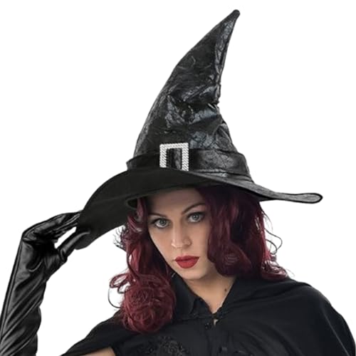 Hautfreundlicher Hexenhut mit langem Handschuh für Halloween, Kopfschmuck, Schulpartys, Aufführungen, Karneval, Party, Kostüm, Hexenhut, Twist-Hut, Hexenhut für Damen, zarter Hexenhut, männlich, von KUAIYIJU