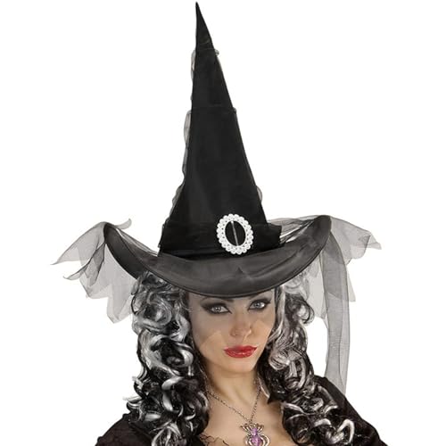 KUAIYIJU Halloween Hexenhut breite Krempe Party Hut Frauen Zauberer Hut Unisex Hexenhut Cosplay Kostüm weiblich Urlaub Kopfschmuck Halloween Hexenhut von KUAIYIJU