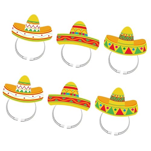 KUAIYIJU Sombrero Themenparty-Zubehör, Set mit 6 Stirnbändern, Festival-Kopfbedeckung, Kopfschmuck, Haarschmuck für lustige Anlässe von KUAIYIJU