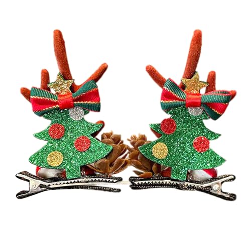 KUAIYIJU Weihnachts-Kopfschmuck Elch-Haarteile mit grünen Ornamenten für einen lustigen und festlichen Look während der Feiertagsveranstaltung von KUAIYIJU