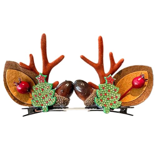 KUAIYIJU Weihnachts-Kopfschmuck Elch-Haarteile mit grünen Ornamenten für einen lustigen und festlichen Look während der Feiertagsveranstaltung von KUAIYIJU