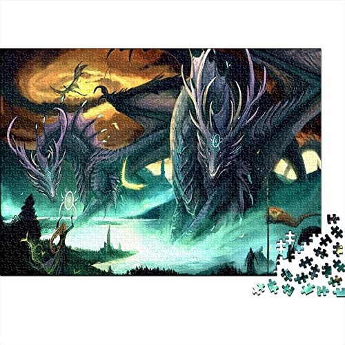 1000-Teile-Puzzle für Erwachsene Drache - Kunst|A503 Teenager schwierig Herausforderung Puzzles Familienspiele Lernspielzeug Puzzle 38x26cm von KUANGZEHUA